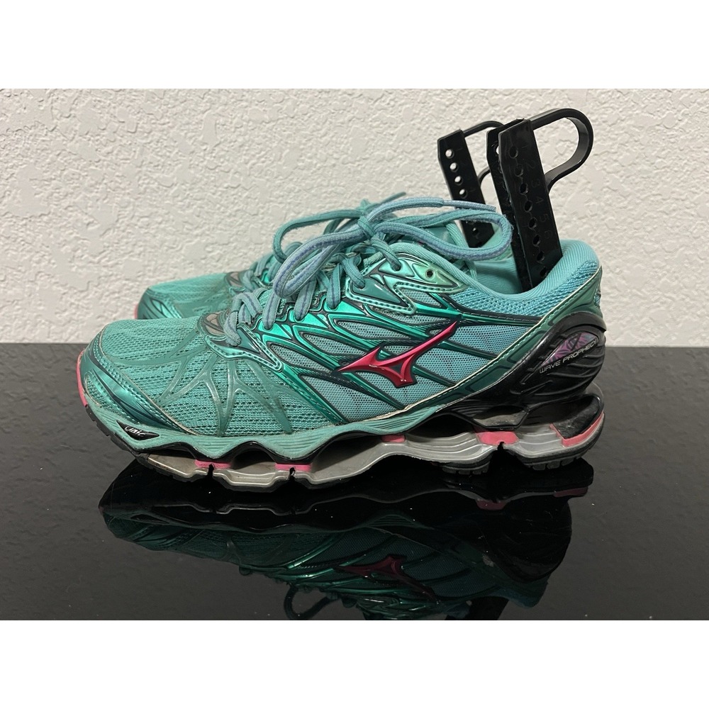 Mizuno Wave Prophecy 7 Running Shoe Green Pink Womens Size 6.5